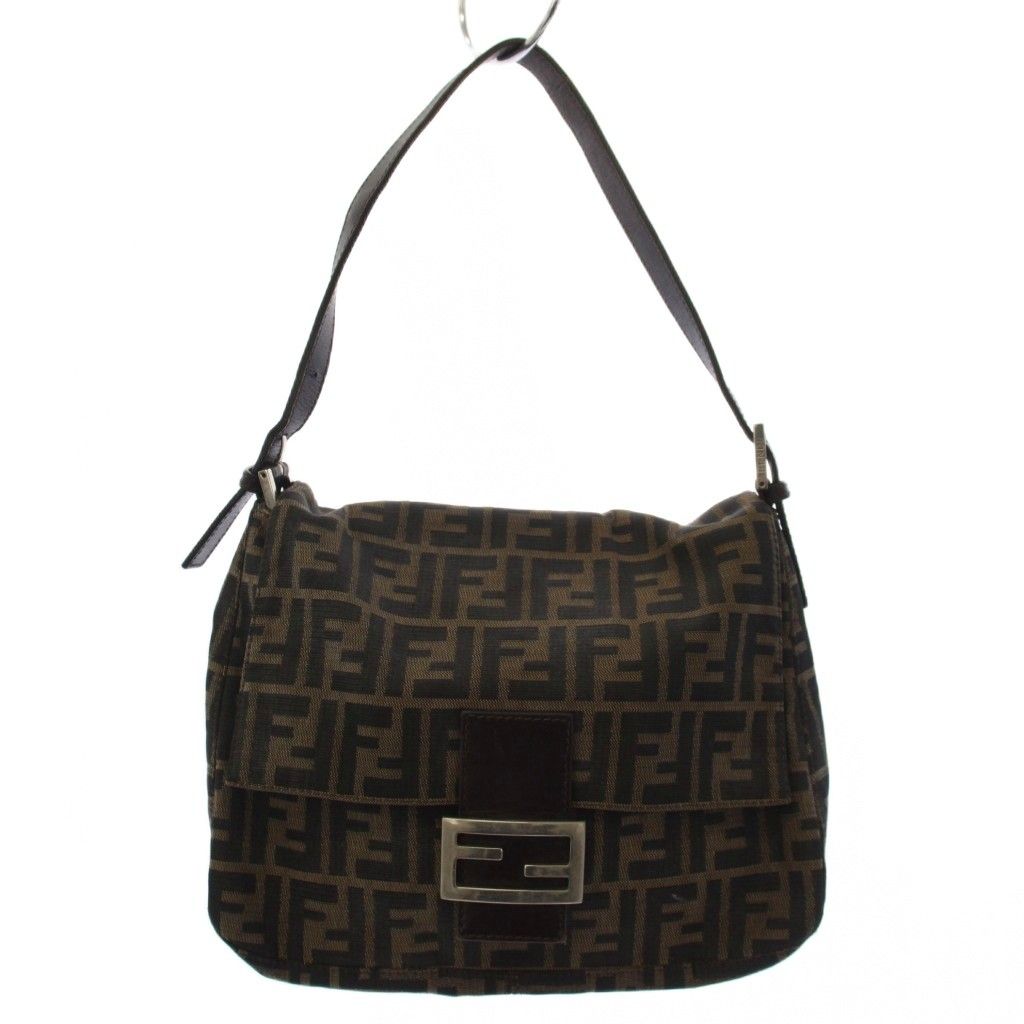 フェンディ FENDI マンマバケット ハンドバッグ ワンショルダーバッグ ズッカ柄 茶 /KH ■OH