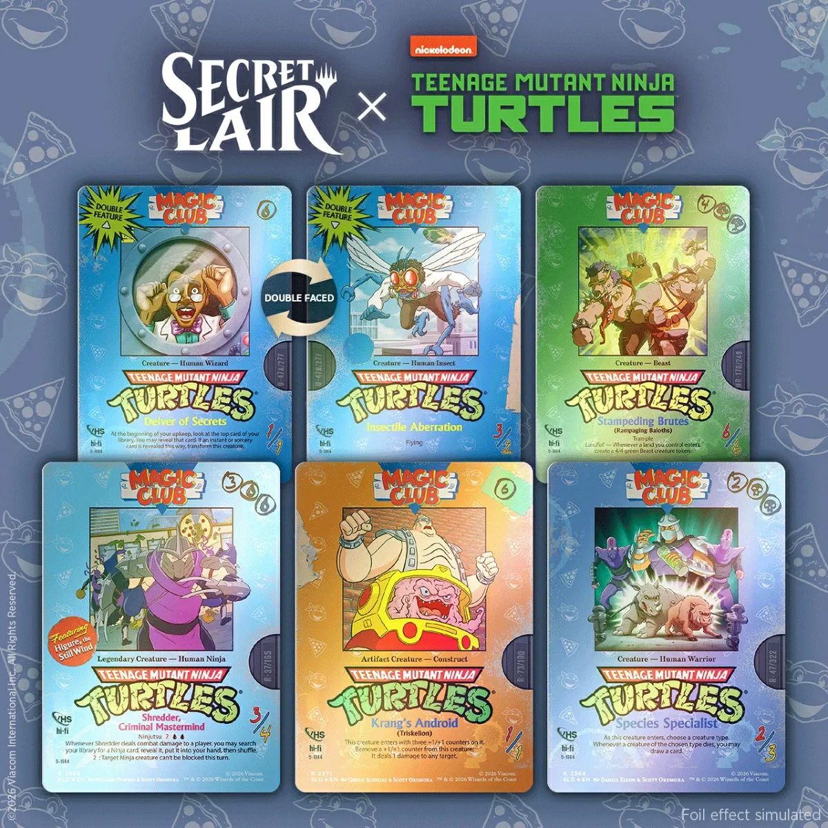 Secret Lair x Teenage Mutant Ninja Turtles: VHS Villains Foil Edition