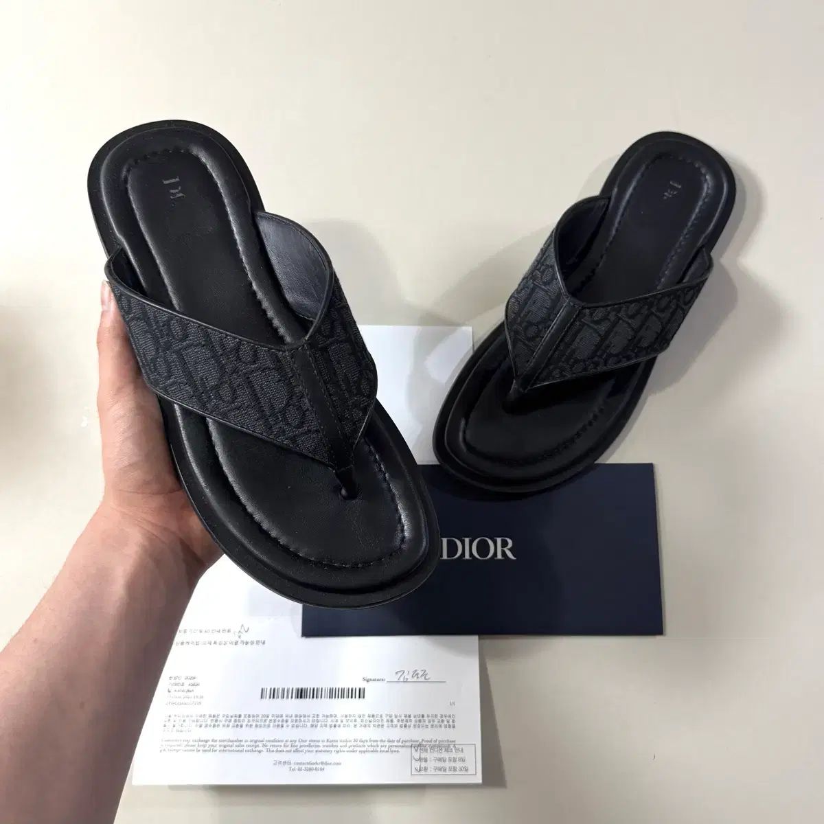 百貨店購入/42 Dior オブリーク アリアス ビーチサンダル / スリッパ