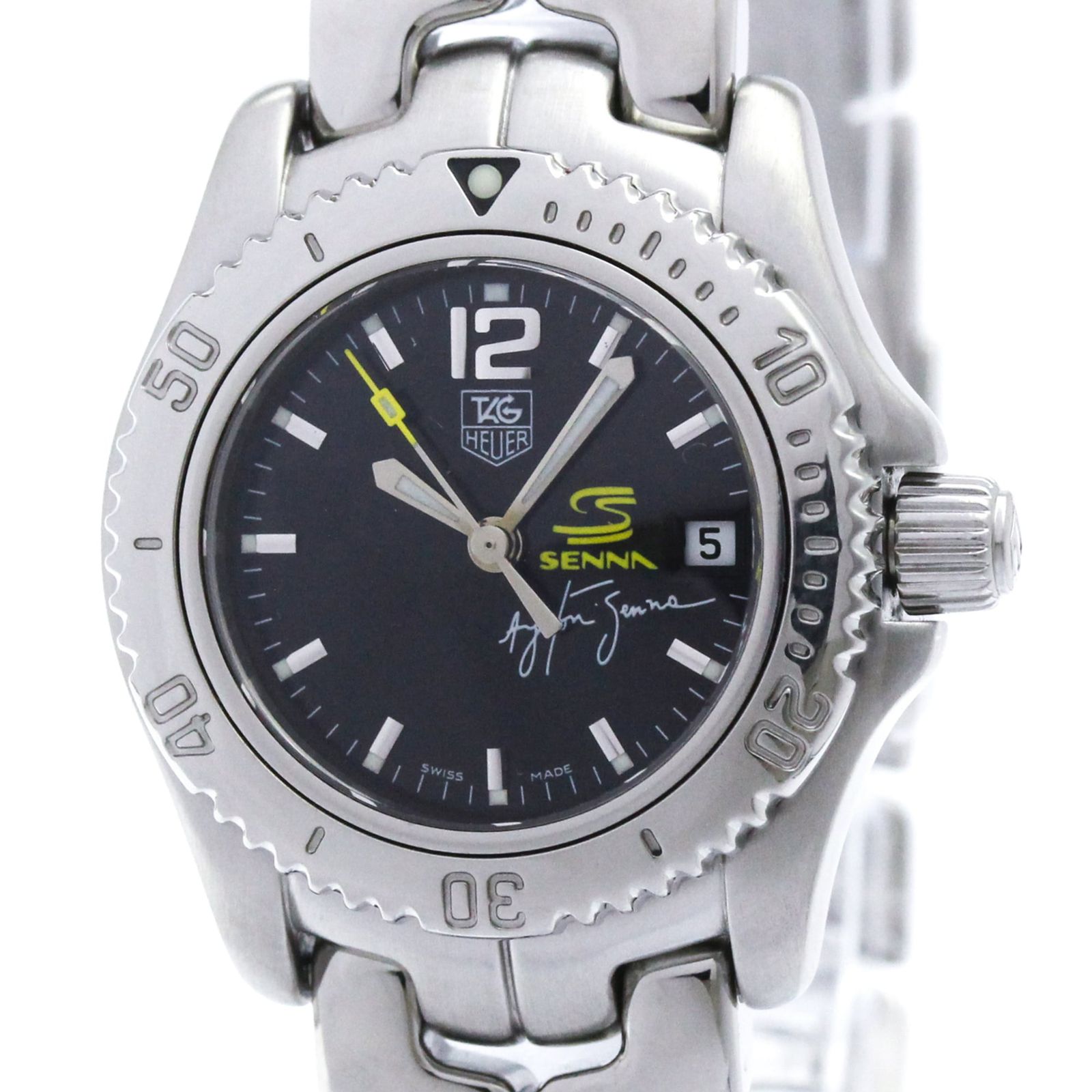 タグホイヤー (TAG HEUER) リンク アイルトン・セナ 限定 ステンレススチール クォーツ メンズ 時計 WT141N (外装仕上げ済み)