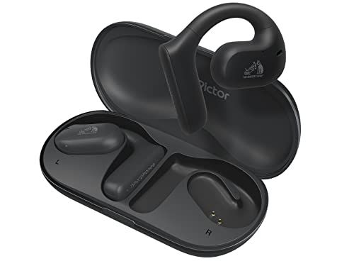 JVCケンウッド Victor ワイヤレスイヤホン bluetooth nearphones 耳をふさがない ながら聴き テレワーク 耳掛け イヤーフック 最大17時間再生 ブラック HA-NP35T-B a15f2965