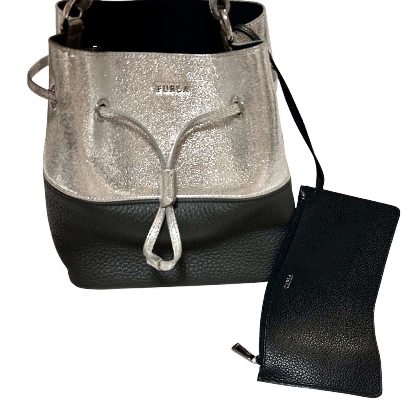 FURLA フルラ STACY ステイシー バッグ 巾着 ハンドバッグ バイカラー