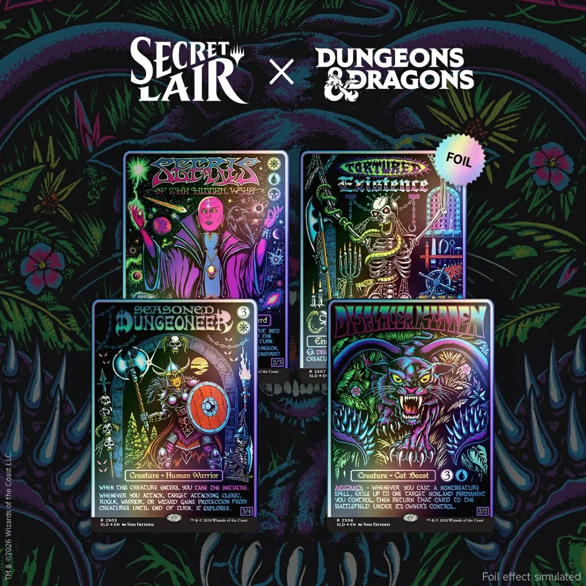Secret Lair Roll for Initiative Superdrop Secret Lair x Dungeons ＆ Dragons(R): Black Lights ＆ Dark Dungeons Foil Edition
