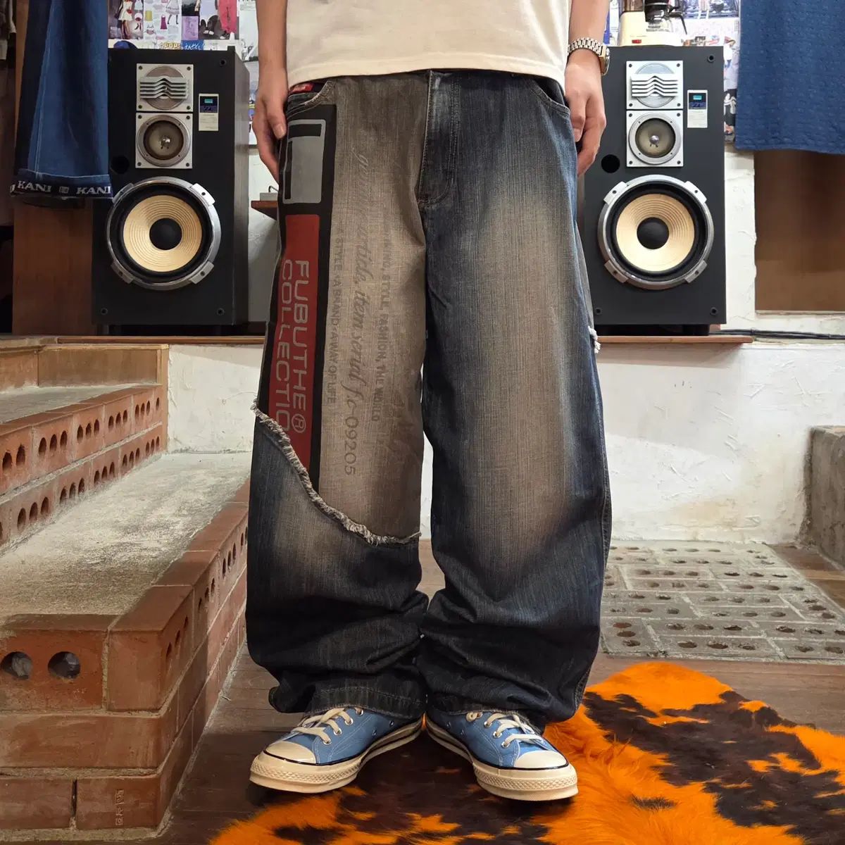 FUBU バイカラー POINT ヒップホップ パンツ