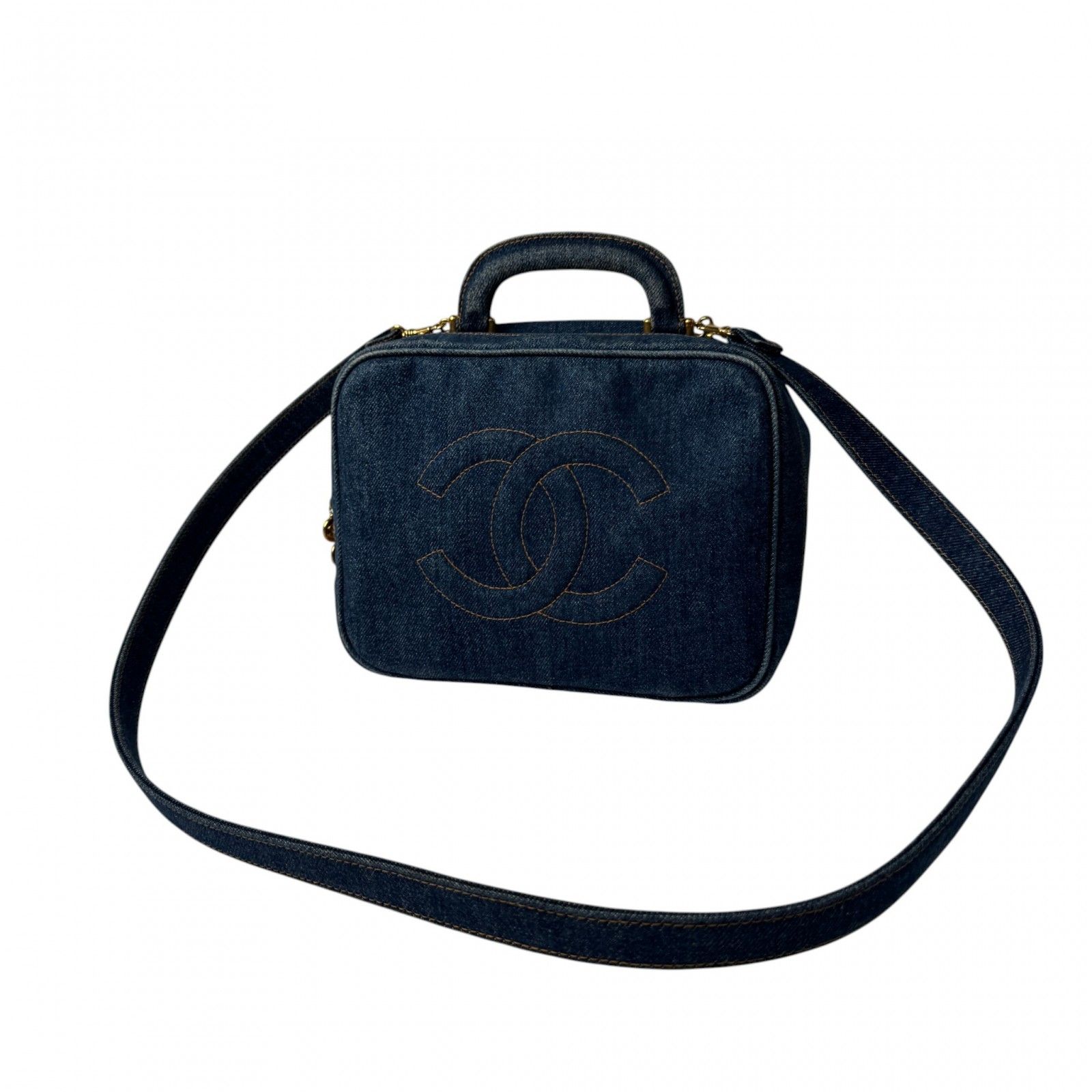 シャネル CHANEL デニム バニティバッグ 2way ショルダーバッグ 4番台