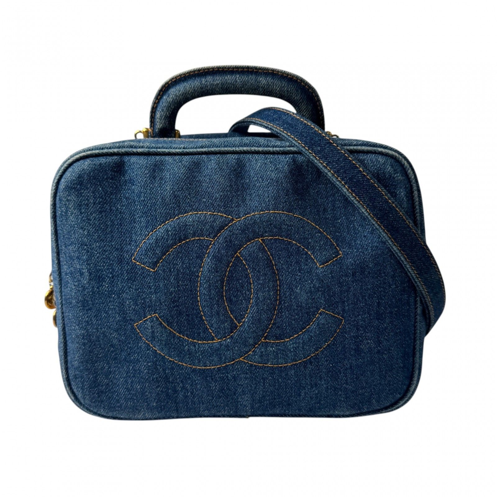 シャネル CHANEL デニム バニティバッグ 2way ショルダーバッグ 4番台