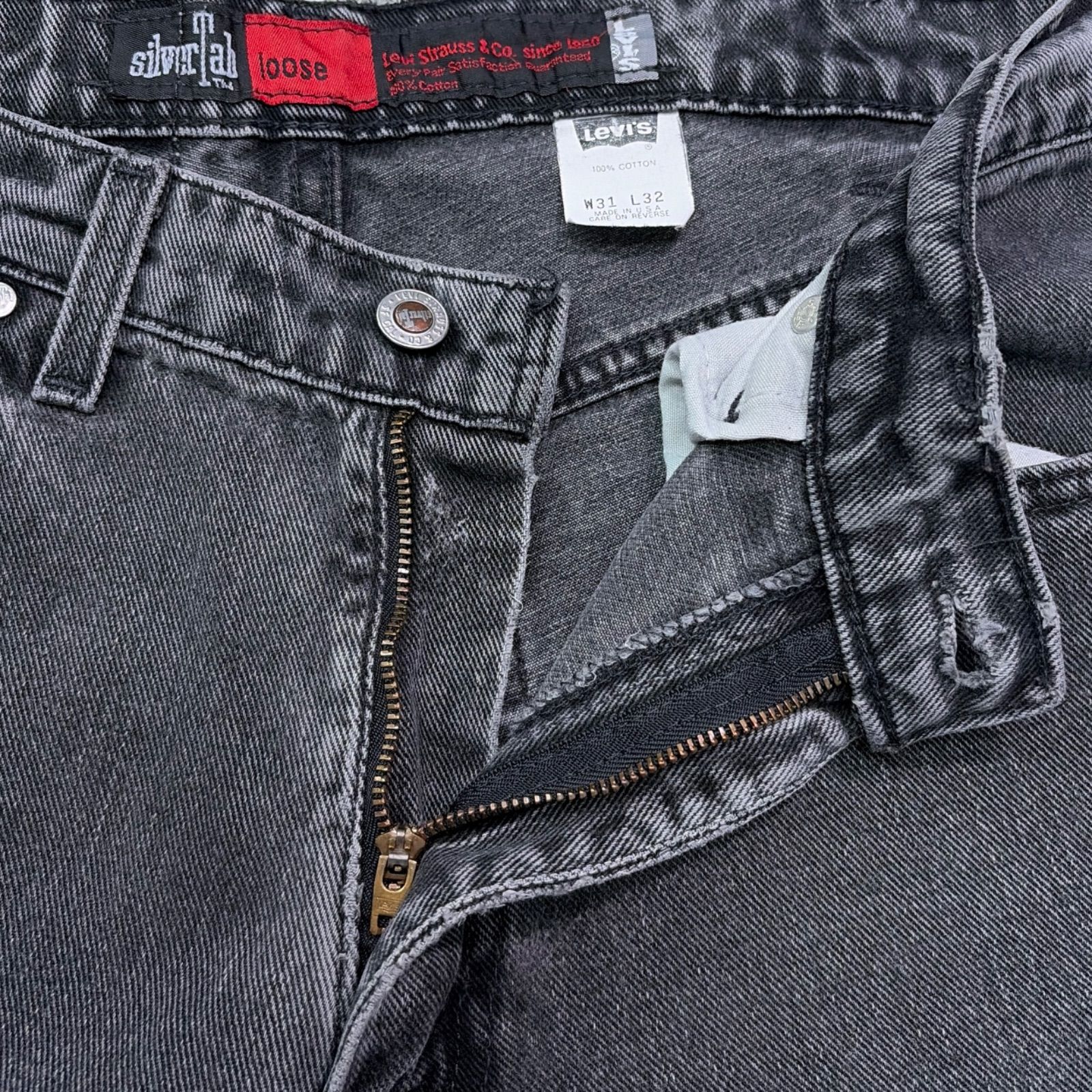 90s LEVIS リーバイス SILVER TAB シルバータブ ルーズ ブラックデニム 