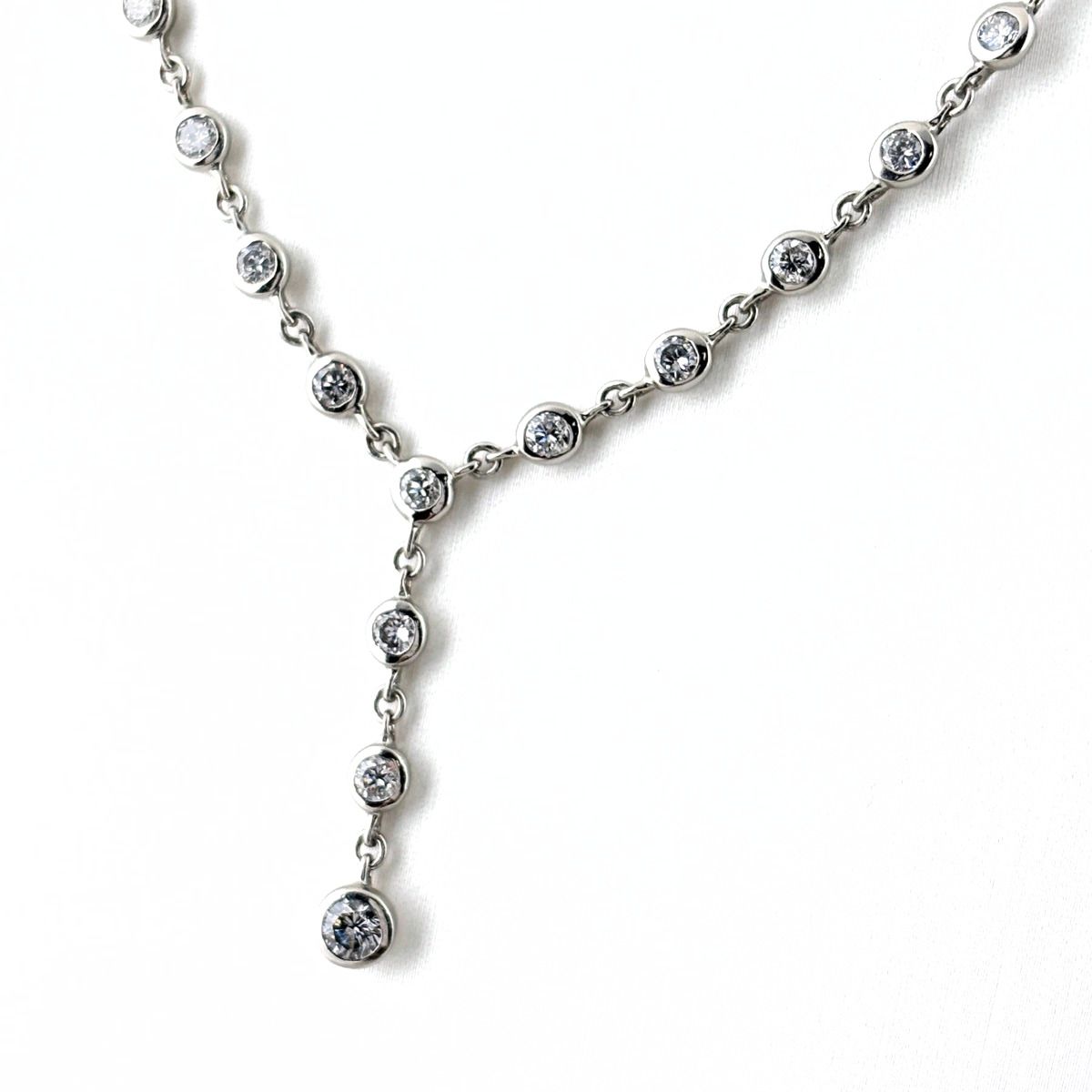 メレダイヤ デザインネックレス プラチナ ペンダント ネックレス Pt900 Pt850 ダイヤモンド レディース 【中古】