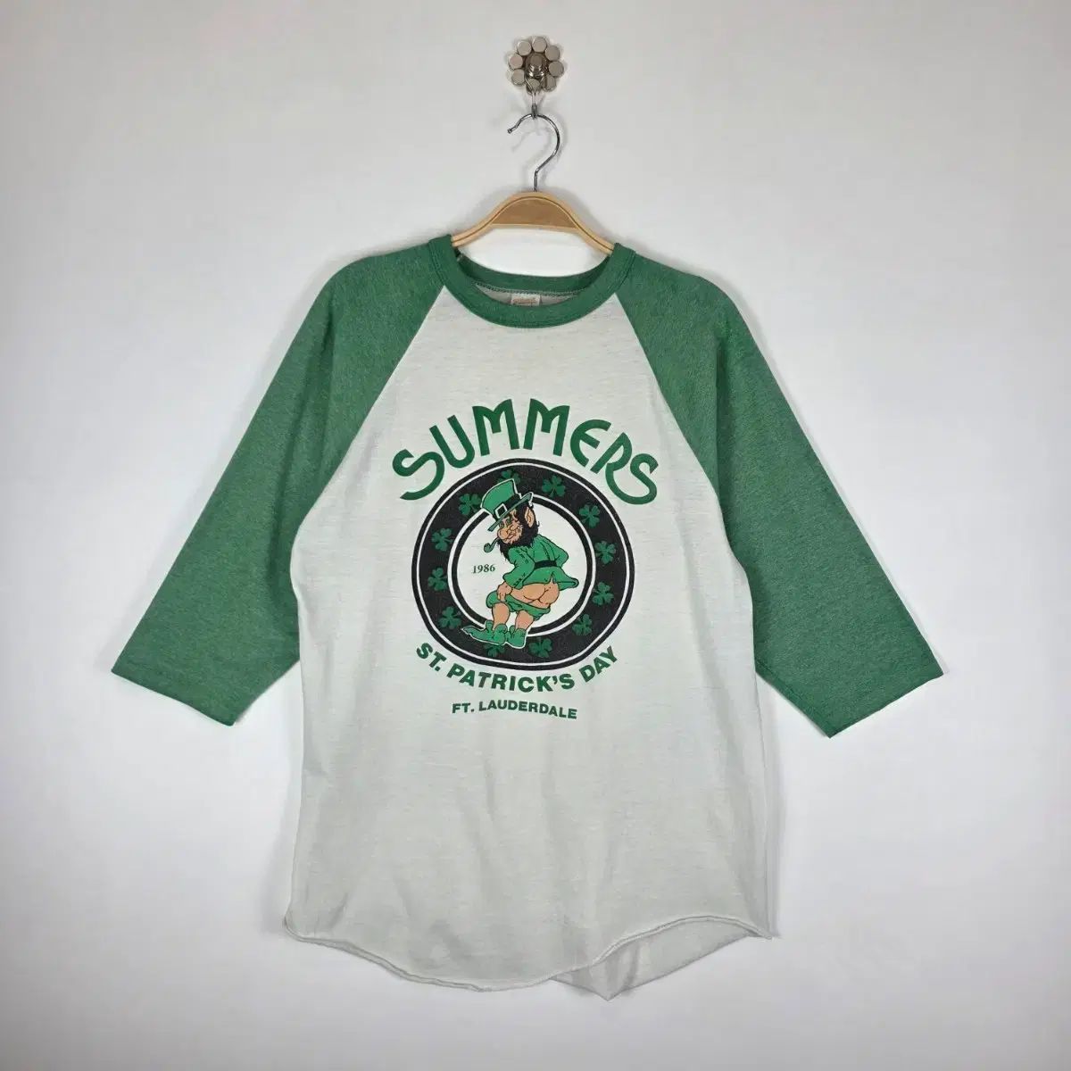 Rare 1986's USA オリジナル 城 セントパトリックデ ィ ラグラン 7分 Tシャツ