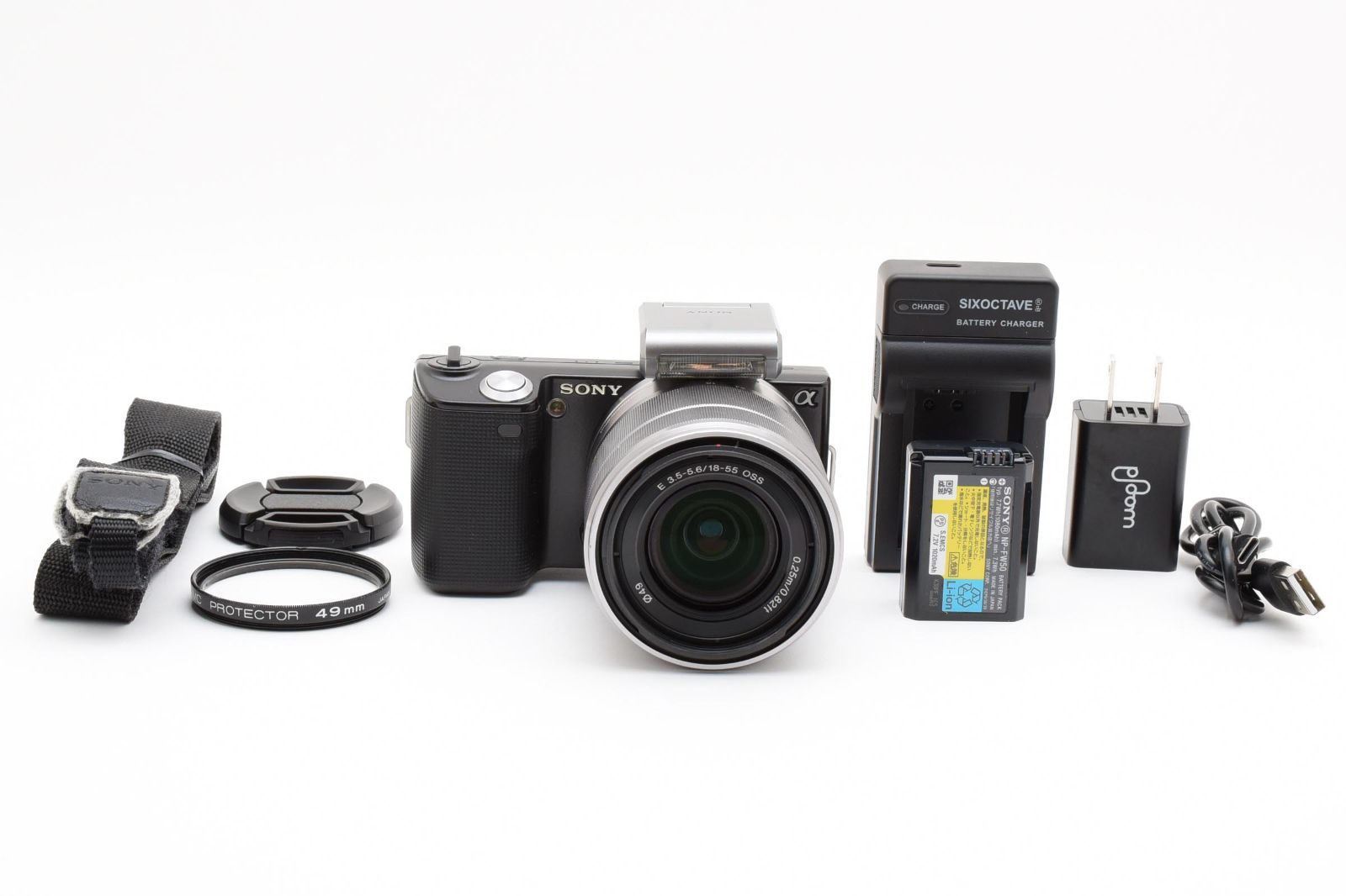 ★人気ミラーレス★SONY ソニー NEX-5 ブラック 18-55mm レンズセット 極上