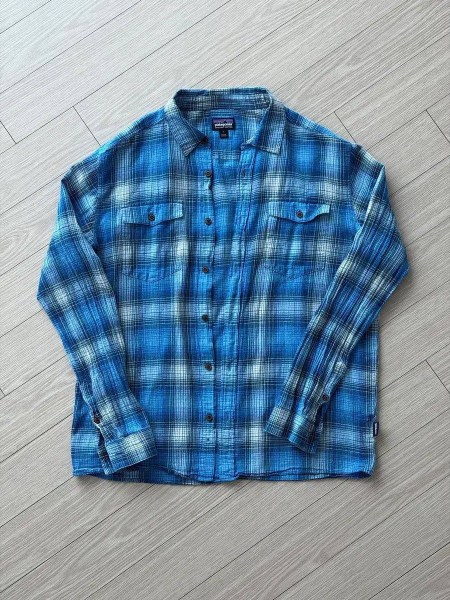 patagonia オーガニックコットン ブルー CHECK シャツ