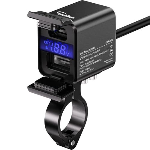 【新品】Kaedear(カエディア) バイク USB電源 2WAY 12V バッテリー充電器 防水 バイク用 充電 出力 タイプC (100W) + タイプA (22.5W) 12-14.8V 入力 (タイプC) 9V/12V/15V/20V Pba LFP