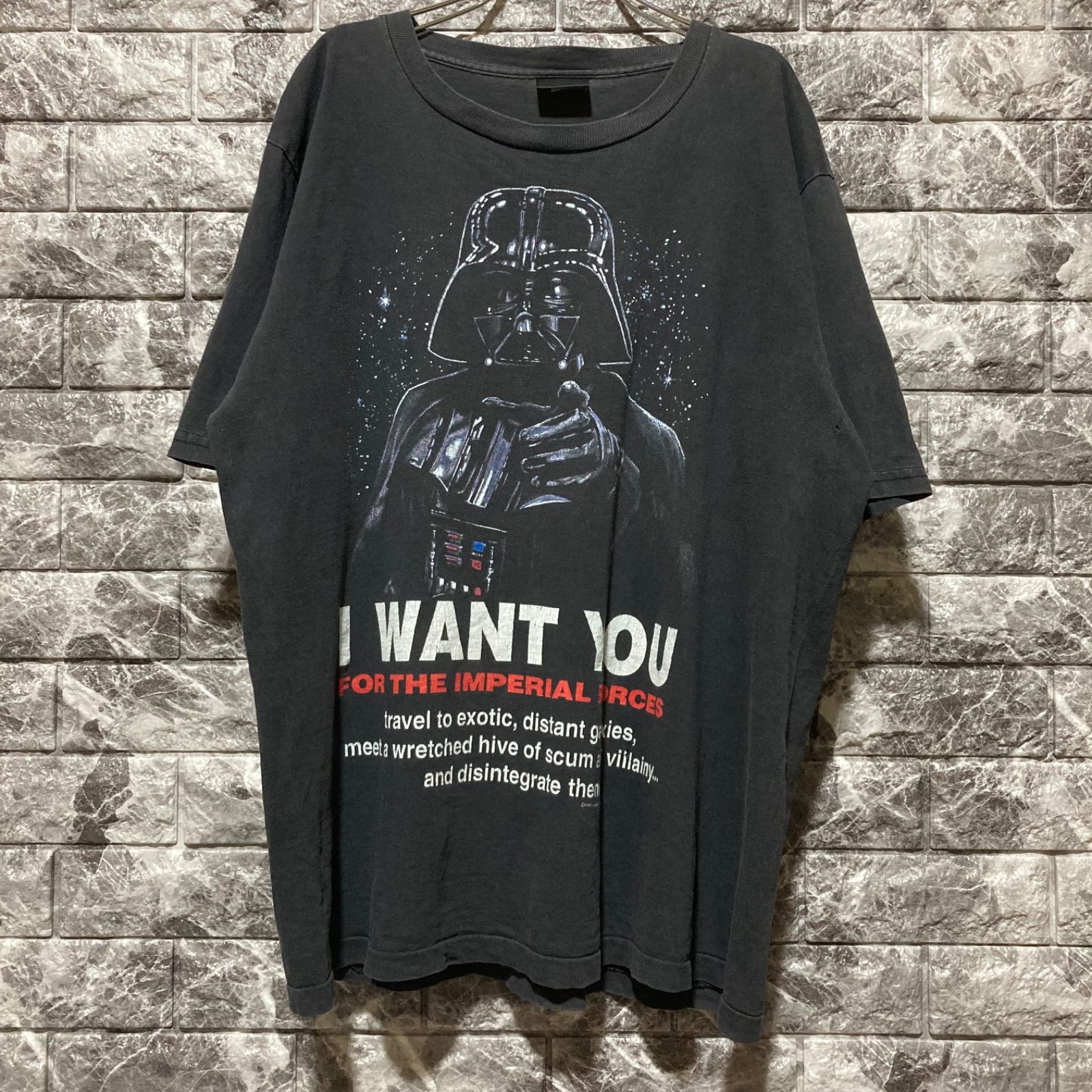 STAR WARS Tシャツ USA製 ダースベイダー I WANT YOU 鬼フェード フェード