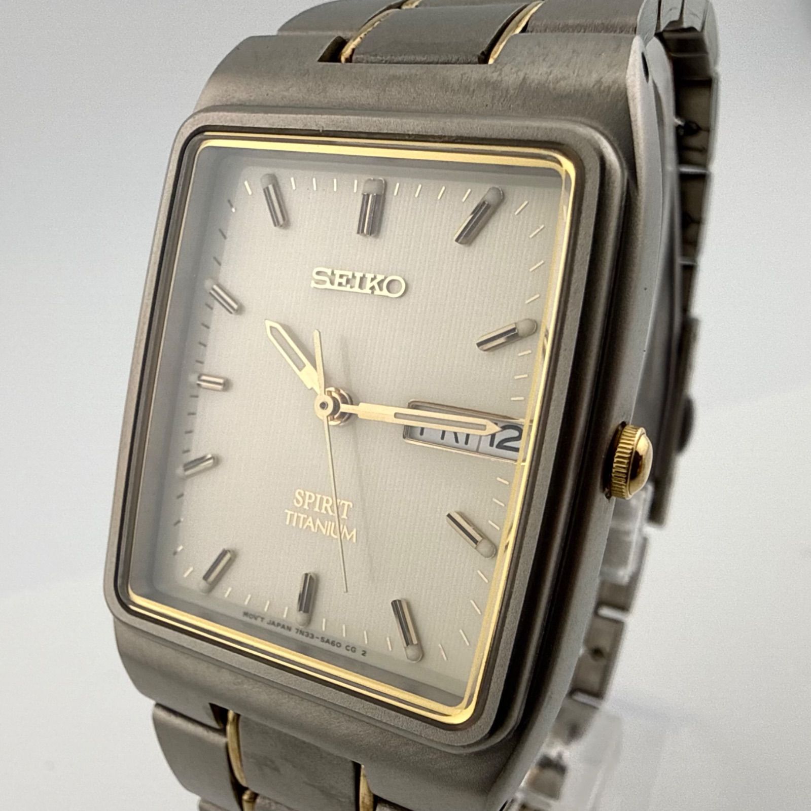 SEIKO　7N33-5A30 セイコー　SPIRIT スピリット　TITANIUM チタニウム　メンズ　腕時計 クォーツ 稼働品 電池交換済み【R439】