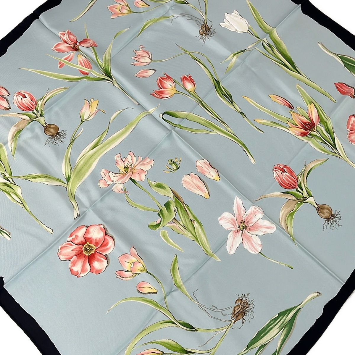 TIFFANY&Co.(ティファニー) スカーフ美品 - ライトブルー×ピンク×マルチ 花柄