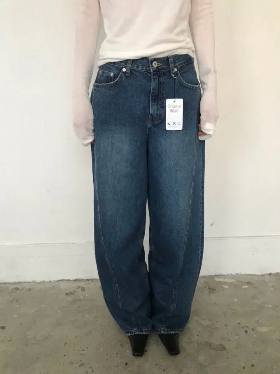 タグショップwe areスリットワイドデニムパンツインディゴデニムmarkedlyDEEPMUZEARCHITECT