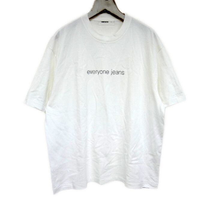 everyone エブリワン 国内正規 jeans tee shirt ロゴTシャツ 半袖 シングルステッチ EV24-CS21 WHITE ホワイト 白 L