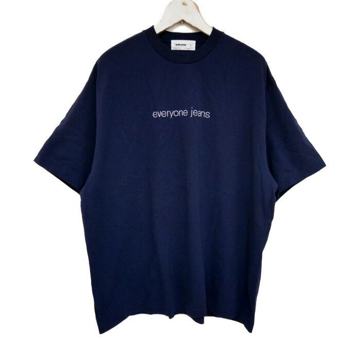 everyone エブリワン 国内正規 jeans tee shirt ロゴTシャツ 半袖 シングルステッチ EV24-CS21 NAVY ネイビー 紺 XL