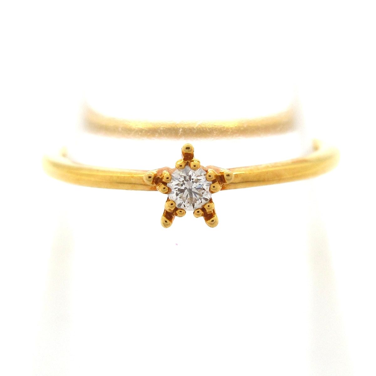 STAR JEWELRY(スタージュエリー) リング - K18YG×ダイヤモンド 総重量:1.3g/1Pダイヤ/ダイヤ0.04カラット