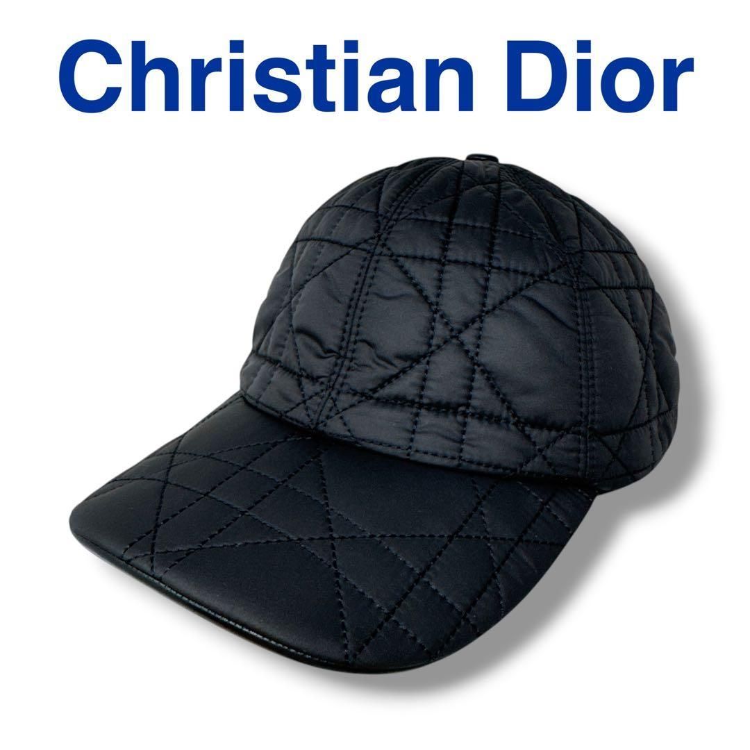 クリスチャンディオール カナージュ D-PLAYER 黒 ベースボールキャップ Christian Dior キルティング 57 ナイロン ブラック 帽子 ユニセックス ブランド 美品 カナージュステッチ ポリエステル メンズ レディース 男女兼用 イタリア製