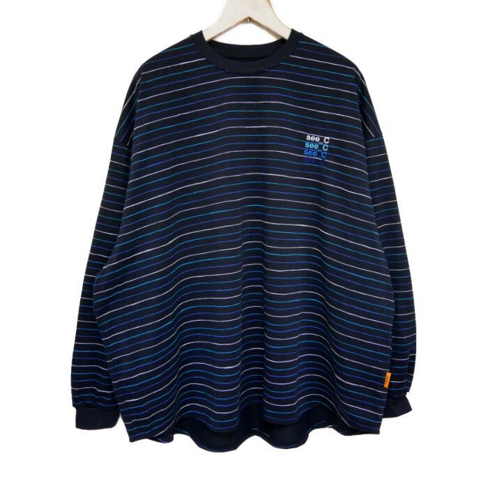 SEE SEE×eye_C see_C シーシー 国内正規 26SS SUPER BIG BORDER LS TEE スーパービッグ ボーダーロングスリーブTシャツ 長袖 NAVY ネイビー 紺 L