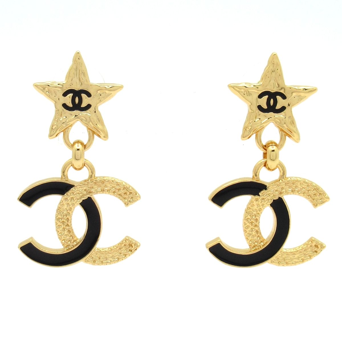 CHANEL(シャネル) ピアス ココマーク ゴールド×黒 スター(星)