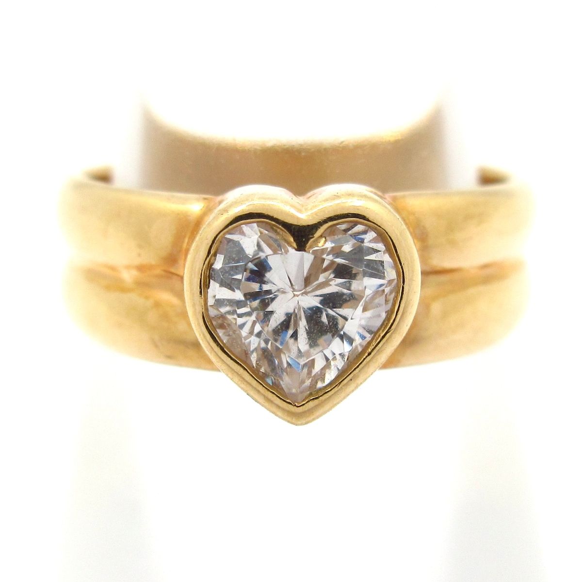 STAR JEWELRY(スタージュエリー) リング - K14YG×クリア 総重量:2.8g/ハート