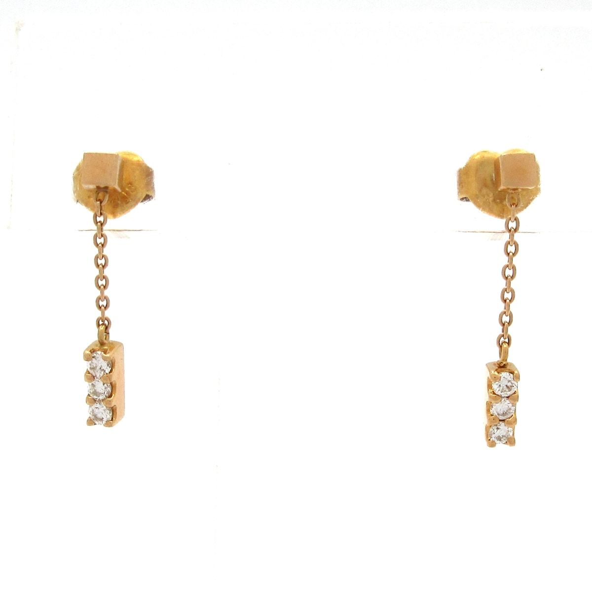 STAR JEWELRY(スタージュエリー) ピアス - K18PG×ダイヤモンド 総重量:1.5g/総6Pダイヤ(片側3Pダイヤ)/ダイヤ総0.12カラット