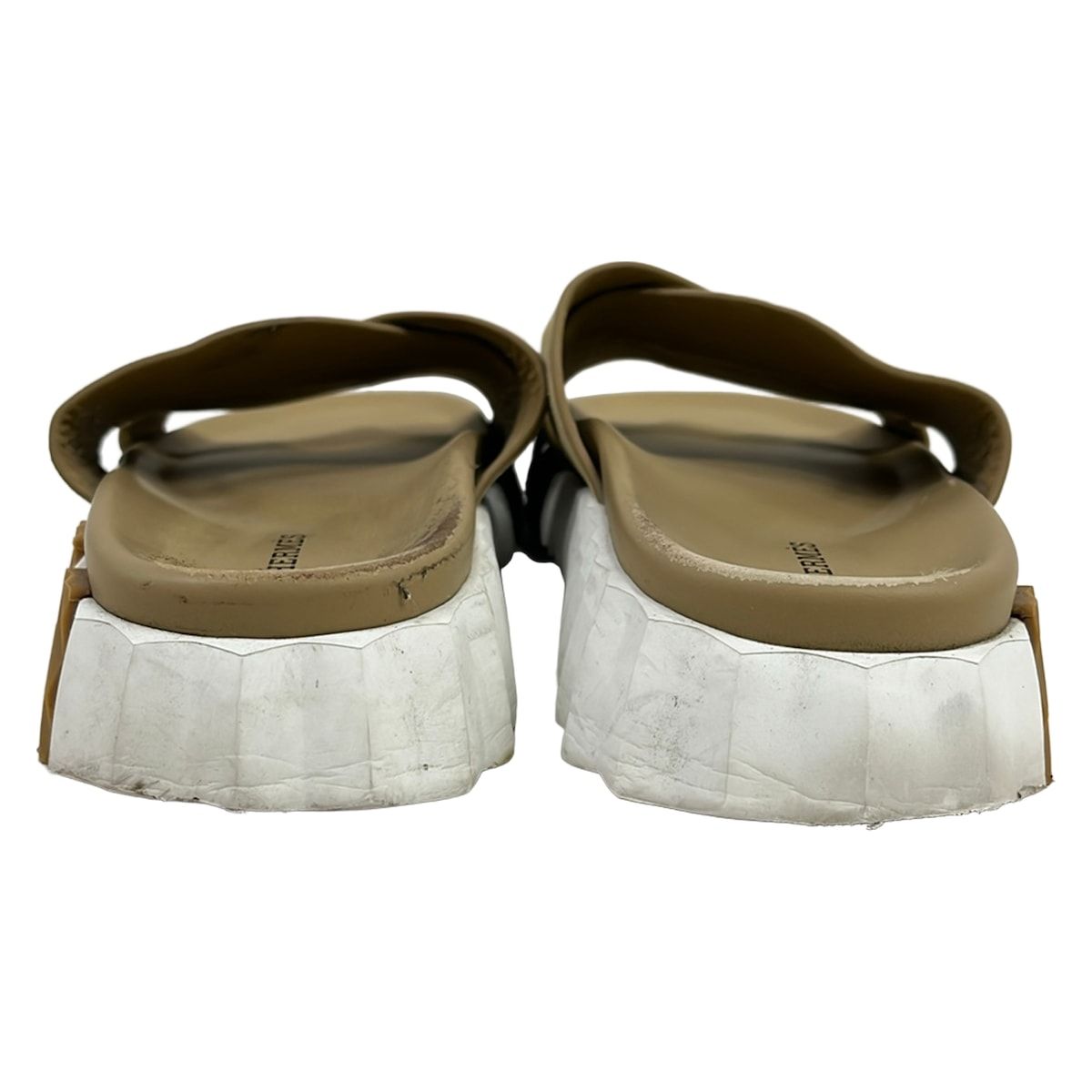 HERMES(エルメス) サンダル 43 メンズ インフラ 241920ZH ベージュ×白