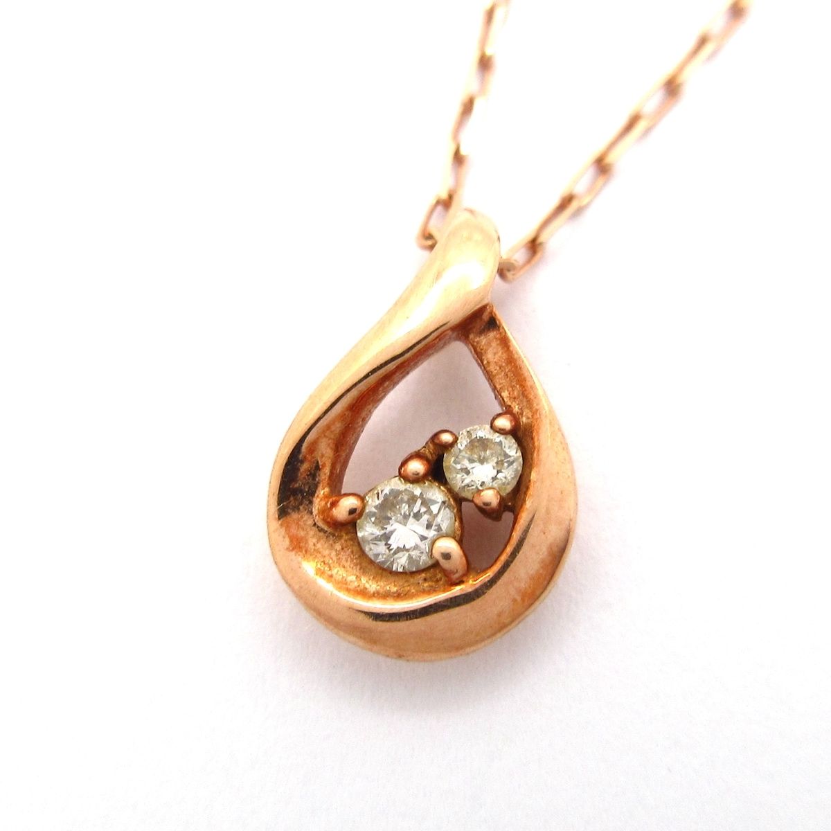 4℃(ヨンドシー) ネックレス K10PG×ダイヤモンド 総重量:1.0g