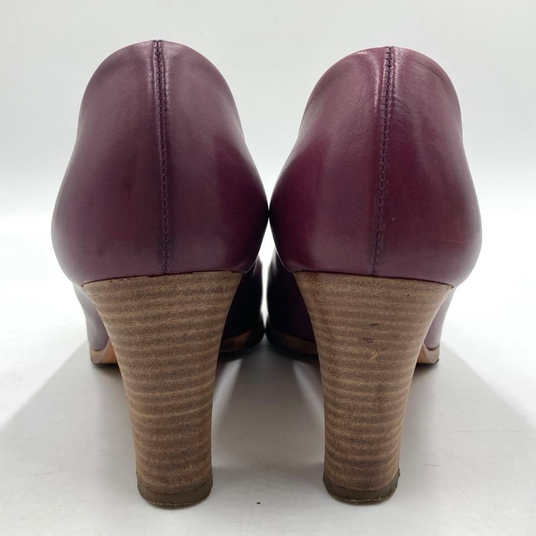 BRUNOMAGLI ブルーノマリ パンプス 37 オープントゥ ヒール パープル 