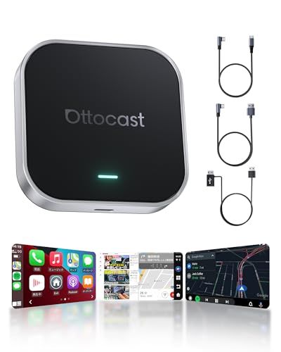 【新品】【公式】オットキャストOttoAibox E2 カープレイai ボックス Android 13 Ottocast CarPlay/Android Auto無線化アダプター・地図と動画を同時表示できる画面二分割機能搭載・純正有線カープレイ/Android