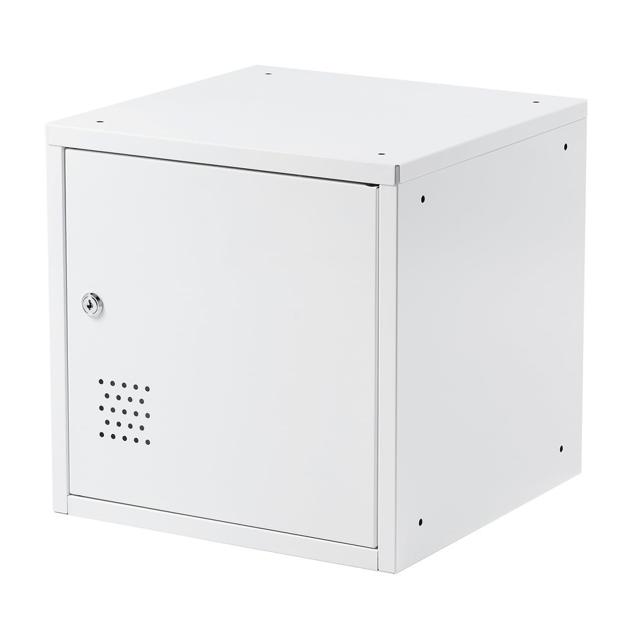 サンワダイレクト ロッカー 鍵付き スチール製 小型 貴重品 スタッキング 棚板付 A4ファイル収納 100-LBOX006Wｍａ