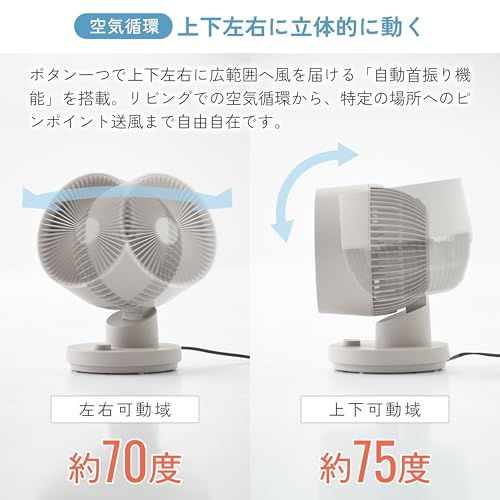 [山善] 洗える サーキュレーター【ほこりが付きにくい帯電防止羽根】DCモーター 静音 18畳 上下左右 首振り 風量無段階調節 帯電防止 羽根径15cm ダイヤル式 お手入れ簡単 グレージュ YAS-TCFVW15(C)★m