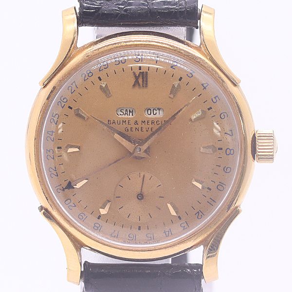 ボーム&メルシエ 18K/750 トップ29.3ｇ 手巻き ゴールド文字盤 メンズ腕時計 0036520 6BKT MST ABC24825