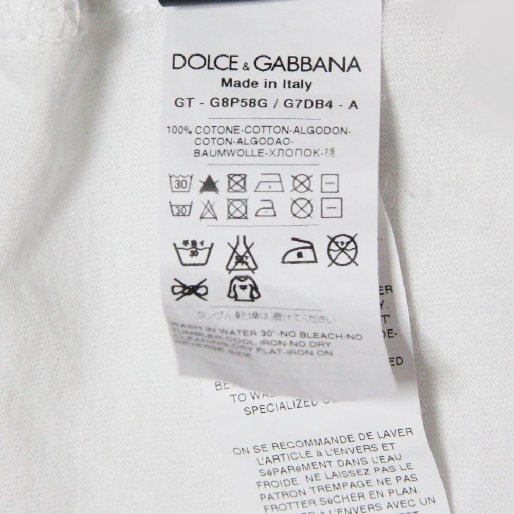 【ドルチェ&ガッバーナ】Tシャツ メンズ 48 L 極美品 白 ロッキー コラボ イタリア製 Vネック 2012年 カットオフ コットン100% 半袖 【ドルチェ&ガッバーナ】Tシャツ メンズ 48 L 極美品 白 ロッキー コラボ イタリア製 Vネック 2012年 カットオフ コットン100% 半袖