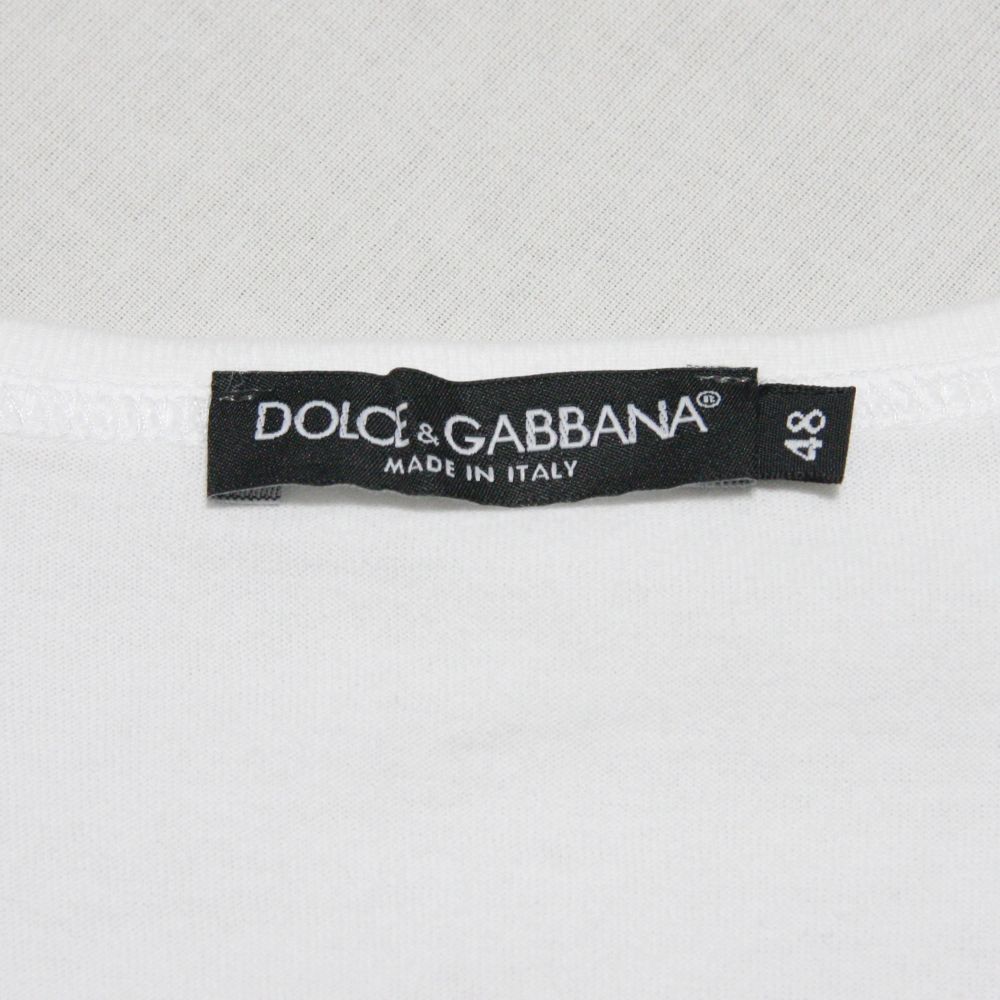 【ドルチェ&ガッバーナ】Tシャツ メンズ 48 L 極美品 白 ロッキー コラボ イタリア製 Vネック 2012年 カットオフ コットン100% 半袖 【ドルチェ&ガッバーナ】Tシャツ メンズ 48 L 極美品 白 ロッキー コラボ イタリア製 Vネック 2012年 カットオフ コットン100% 半袖