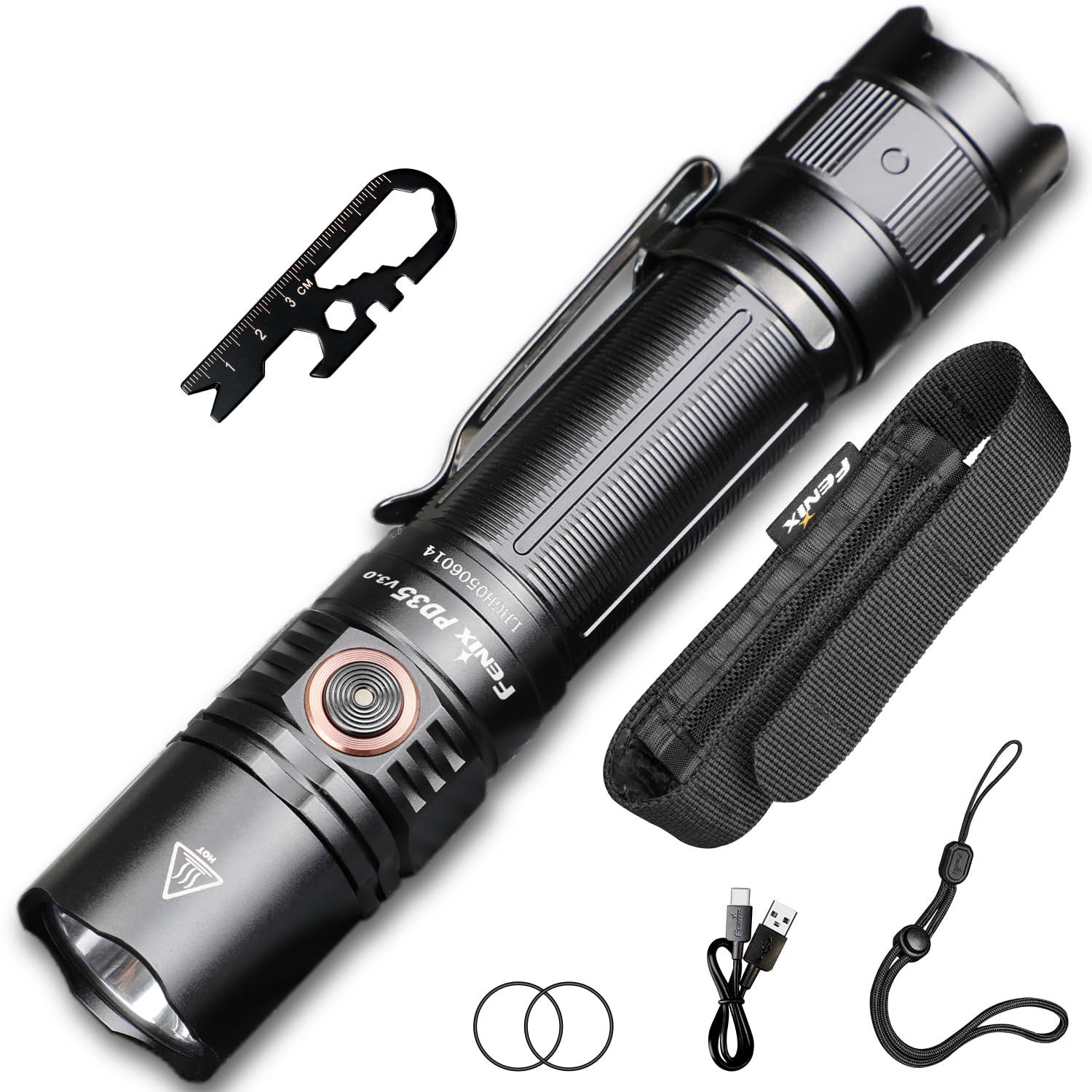 Fenix PD35 V3.0-R タクティカルフラッシュライト LED 懐中電灯 1700ルーメン 高輝度 3400mAh USB Type-C充電式 357メートル照射 IP68防水防塵 耐衝撃 EDC タクティカルライト 軽量 防災 作 12eaaed0