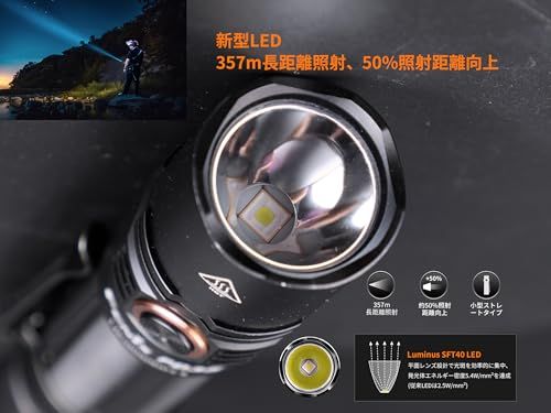 Fenix PD35 V3.0-R タクティカルフラッシュライト LED 懐中電灯 1700ルーメン 高輝度 3400mAh USB Type-C充電式 357メートル照射 IP68防水防塵 耐衝撃 EDC タクティカルライト 軽量 防災 作 12eaaed0