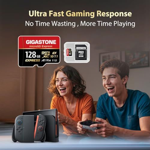 【Switch 2 専用設計】GIGASTONE microSD Express microSDカード 128GB SD7.1 読み取り速度/書き込み速度最大 880/500MB/s A1 V30 U3/ b3f9533d