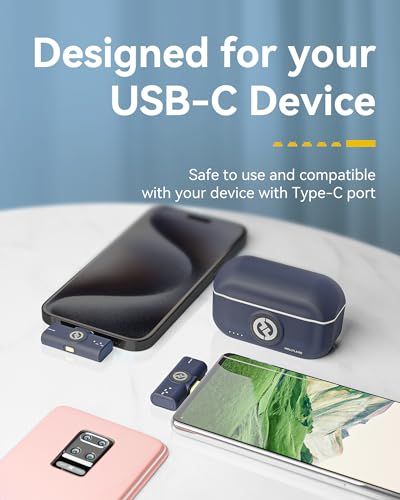 Hollyland Lark M2「新機」-ワイヤレスマイク-ピンマイク-軽量9g-48Khz/24Bit-Lightingシリーズ/USB Type-C/カメラ対応-300m転送距離 (黒, Mini Combo)/ 5c16cd8d