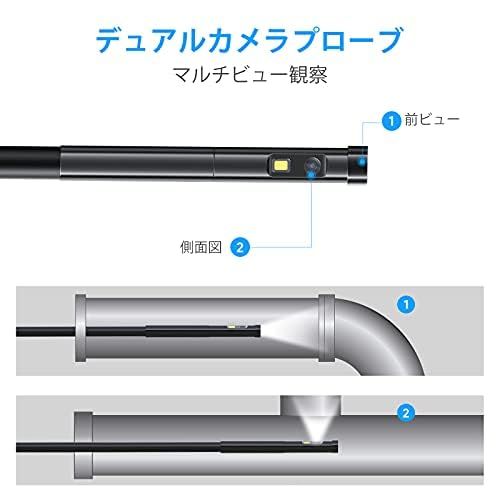 Teslong 工業用内視鏡カメラ 極細い5.0mm デュアルファイバースコープ 超細レンズ内視鏡 5