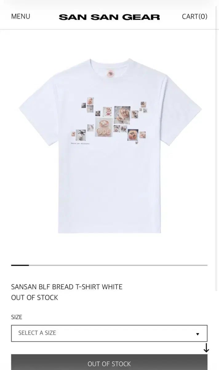 2 サンサンギアー blf bread t-shirt white 半袖