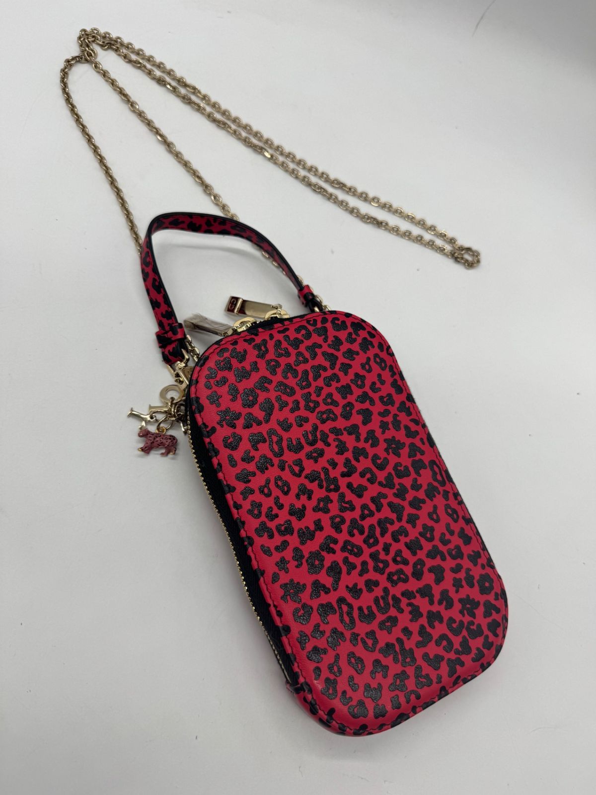 【超美品】 Dior ディオール レディディオール レオパード柄 フォーンホルダー ショルダー バッグ P3147