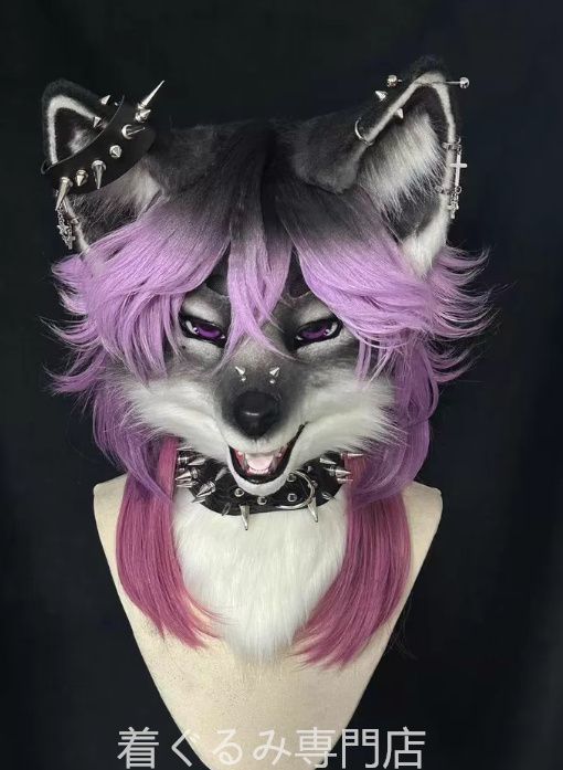 犬　猫　着ぐるみ ヘッド全頭　ヘッド ケモノ ファースーツ ぬいぐるみ コスプレ コスチューム Kurumi 一点物 C685