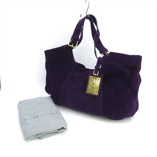 RALPH LAUREN / ラルフローレン ■トートバッグ　ハンドバッグ　スエード　パープル 【バッグ/バック/BAG/鞄/カバン】 ブランド【中古】