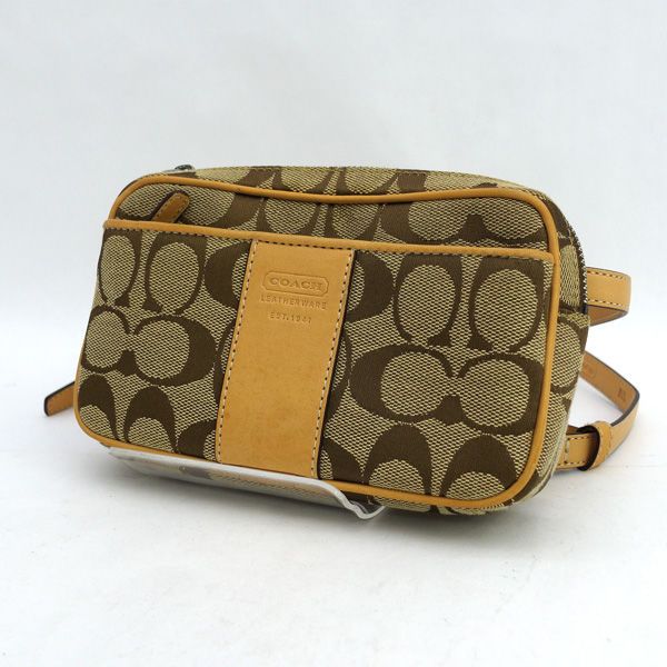 COACH / コーチ ◆シグネチャー ミニショルダーバッグ ウエストポーチ 【バッグ/バック/BAG/鞄/カバン】 ブランド【中古】