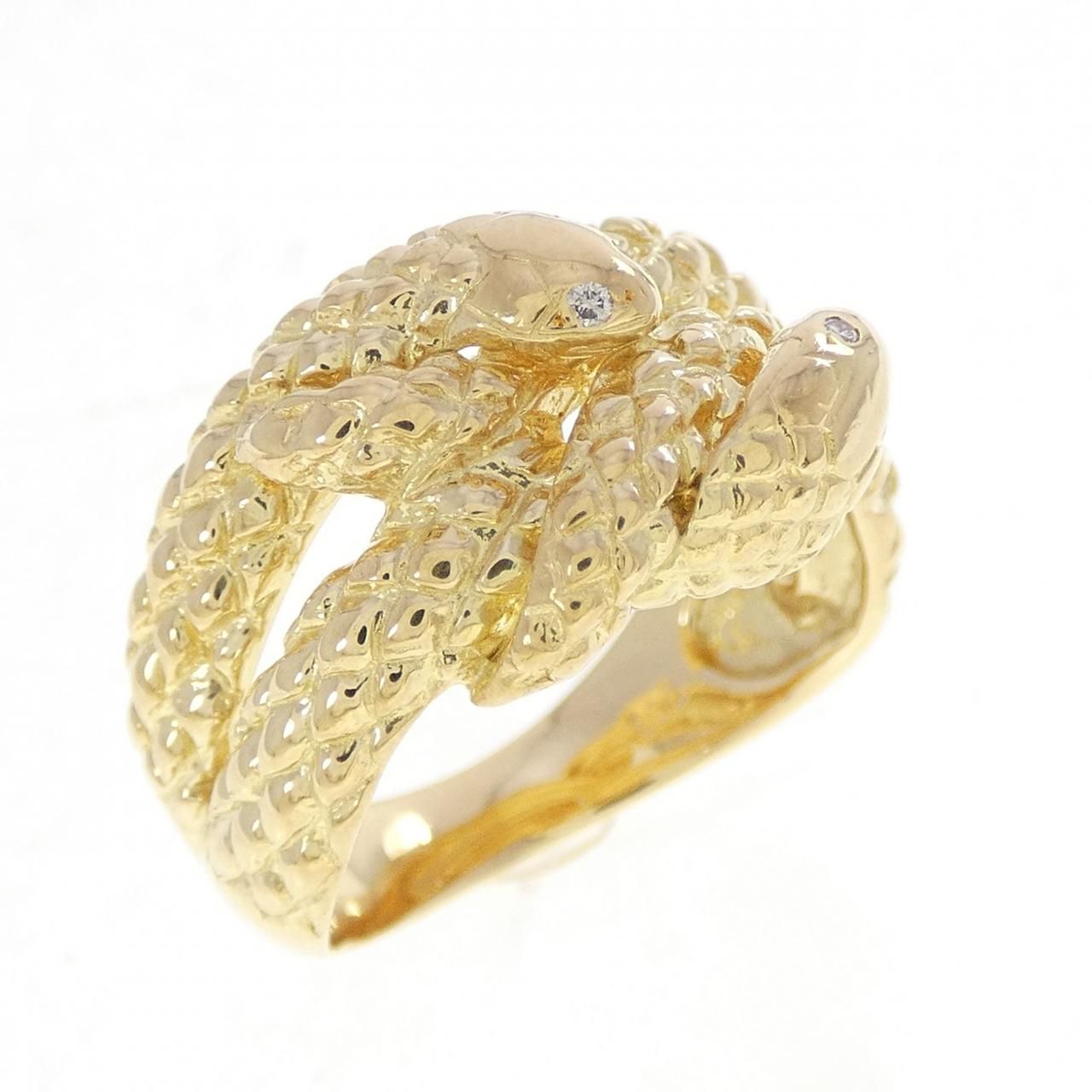 K18YG スネーク ダイヤモンド リング 0.03CT