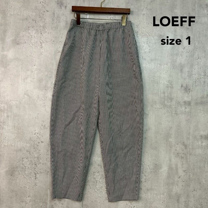 LOEFF ロエフ 1 ウール チェック ドローストリング ボンタン パンツ ボトムス テーパード スラックス ズボン イージー 総柄 千鳥格子 ハウンドトゥース ブラック ホワイト チェック柄 モノトーン ユナイテッドアローズ ★ ■◇ ◇■