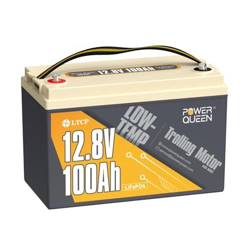 Power Queen 12V 100Ah リン酸鉄リチウムイオンバッテリー 低温保護付き 軽量 1280Wh LiFePO4 Aグレードセル 10年寿命 100AのBMS 家庭用 車中泊 非常用 防災 PSE技術適合Ju